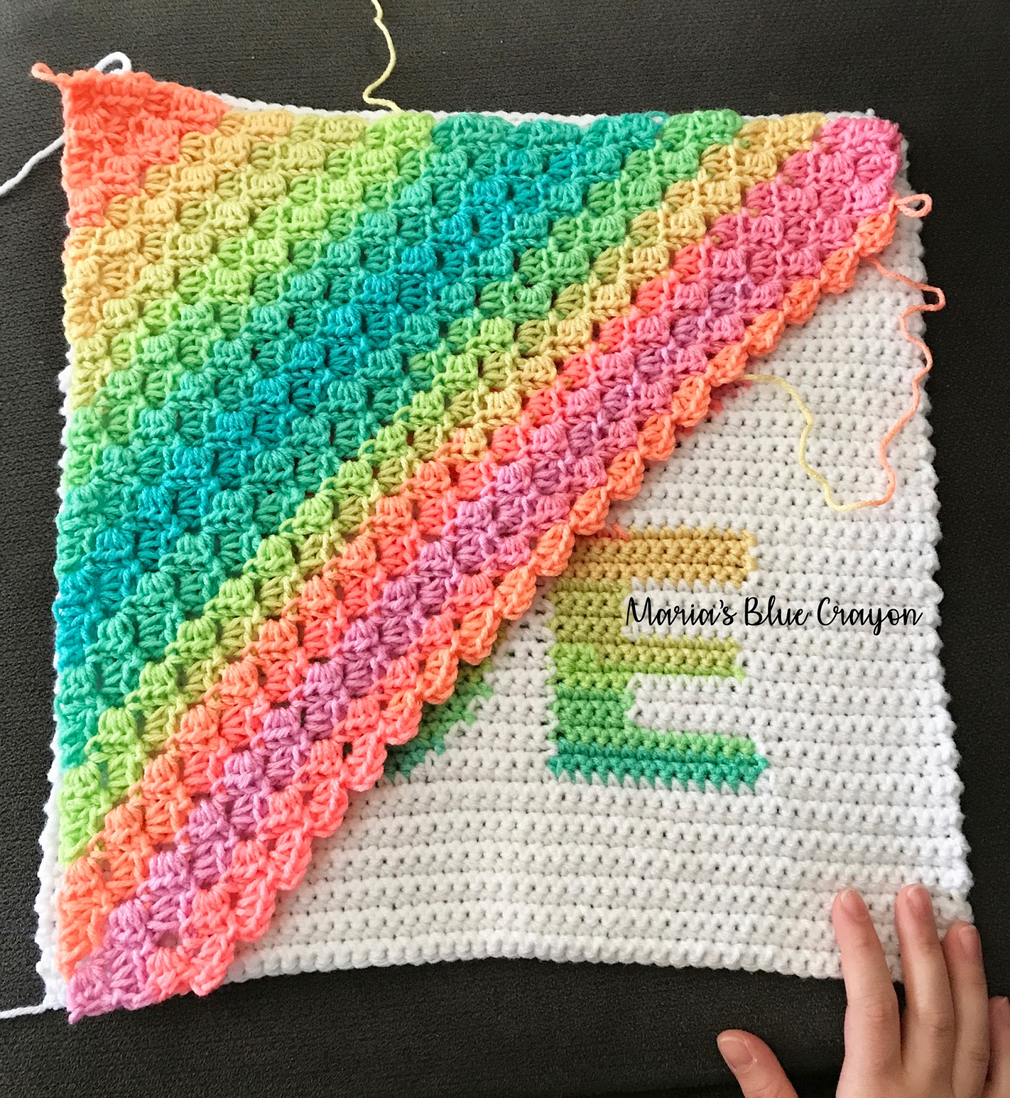 Crochet LOVE Pillow Cover Maria's Blue Crayon