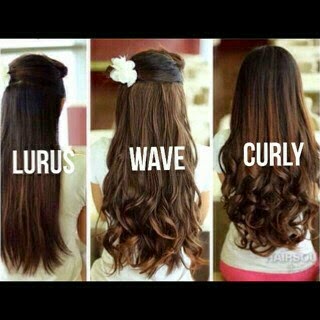 Jual Hair Clip Harga Murah, Lurus Wave dan Curly