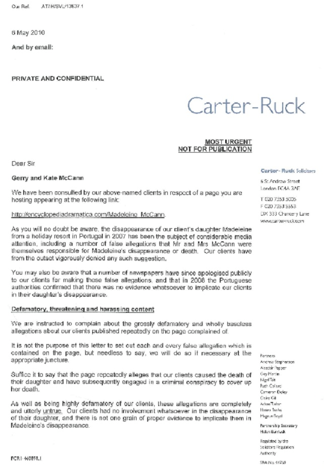 Madeleine etc . 10 MAI 06 Menaces de CarterRuck