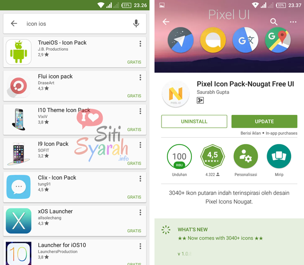 cara menggunakan iconpak di android