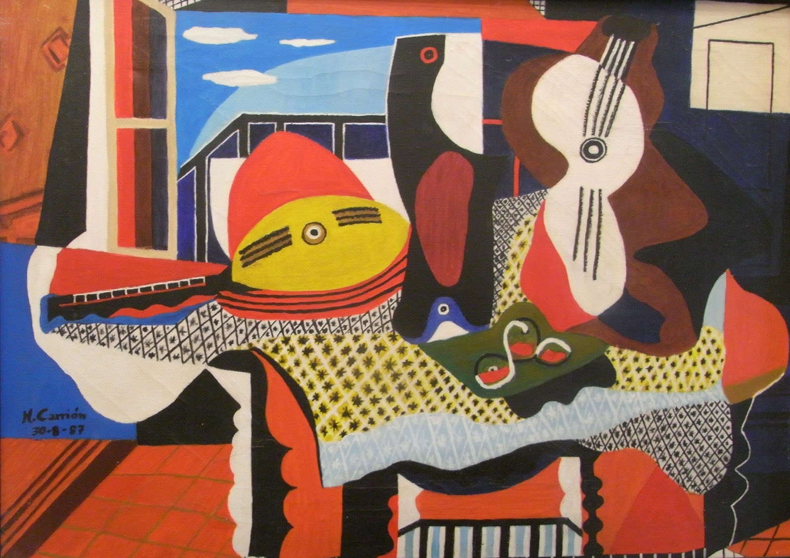 Pinturas Mandolina y guitarra Picasso (1987)