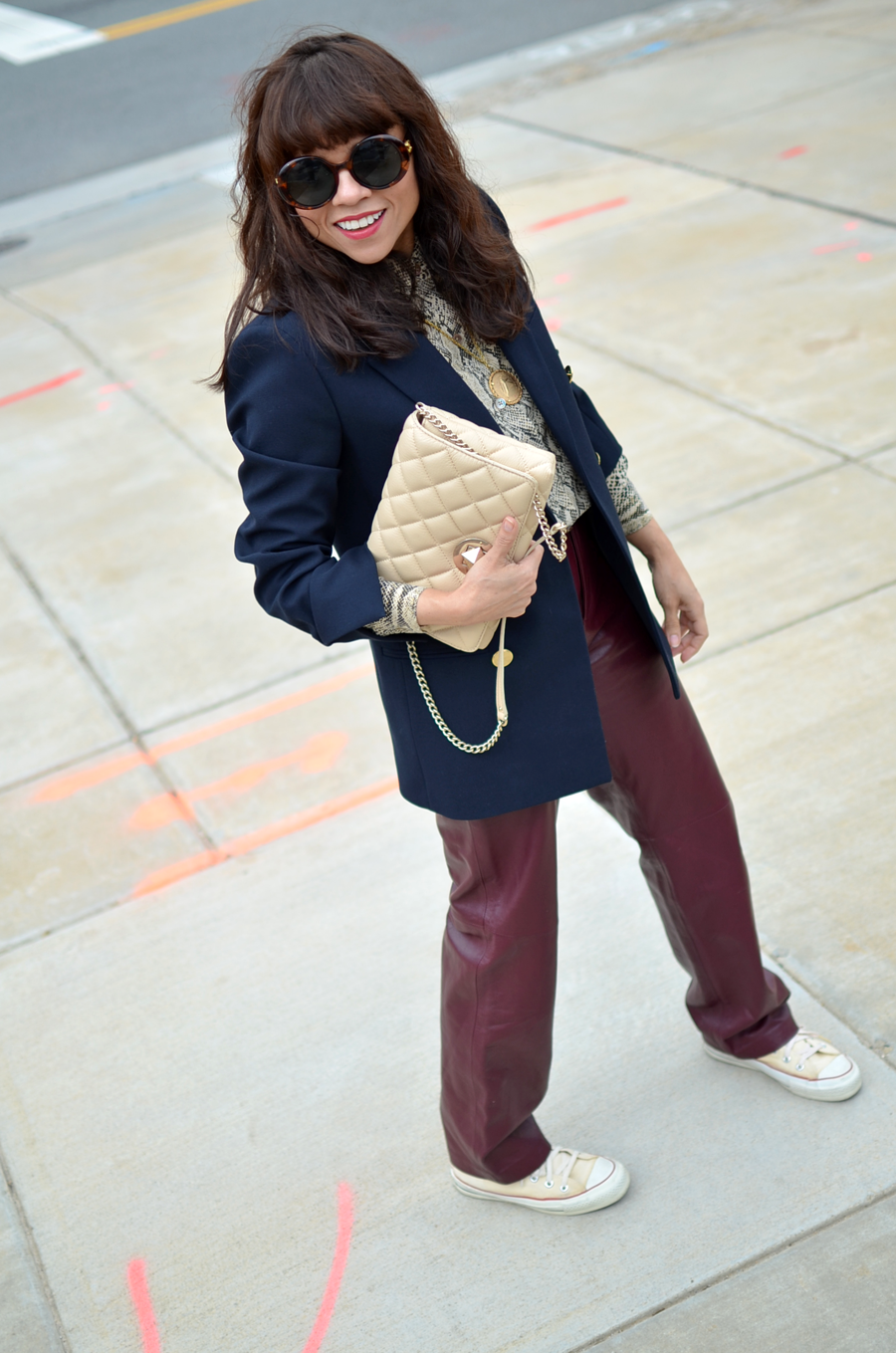 leather pants Blogger 