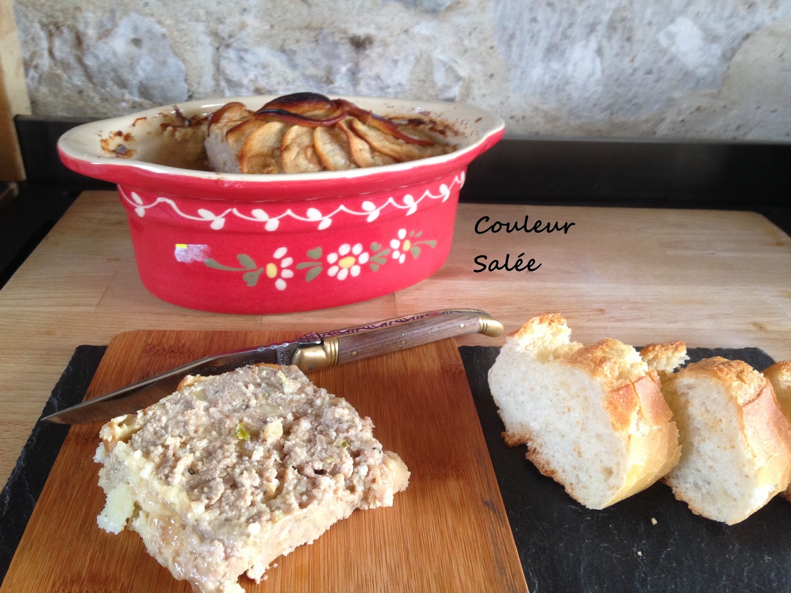 couleur salée petite terrine Normande aux pommes pavé d'auge et Calvados