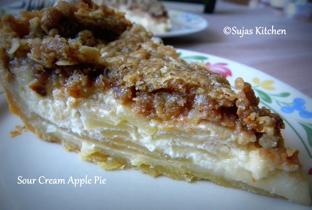 Sujas Kitchen Sour Cream Apple Pie with Streusel Topping