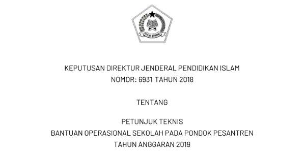 Download Juknis BOS pada Pondok Pesantren (Ponpes) Tahun