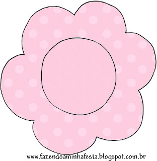 Rosa con Lunares Rosa: Invitaciones para Imprimir Gratis. Tarjeta con forma de flor de Rosa con Lunares Rosa.