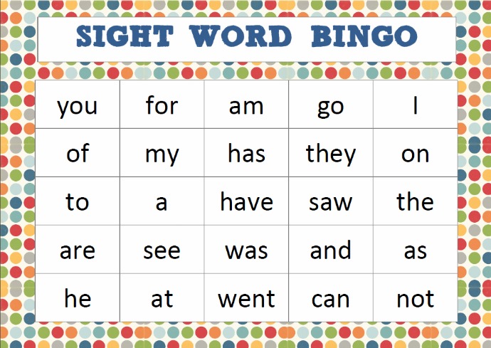 17 SIGHT WORD BINGO CARDS PRINTABLE FREE