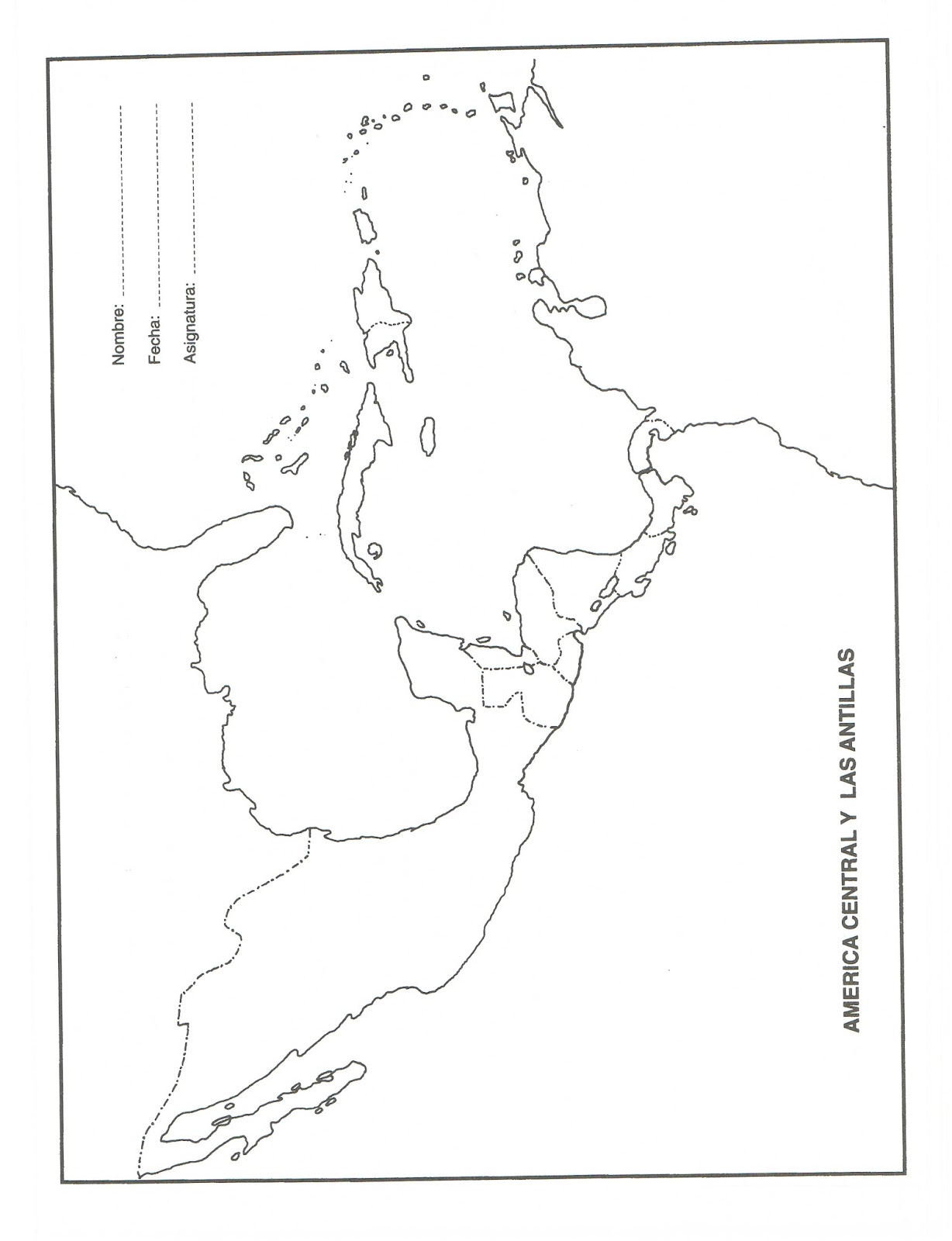 Mapa De Las Antillas En Blanco Para Imprimir