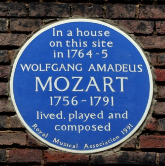 Plaque marking the site of the former 20 Frith St, Soho, London