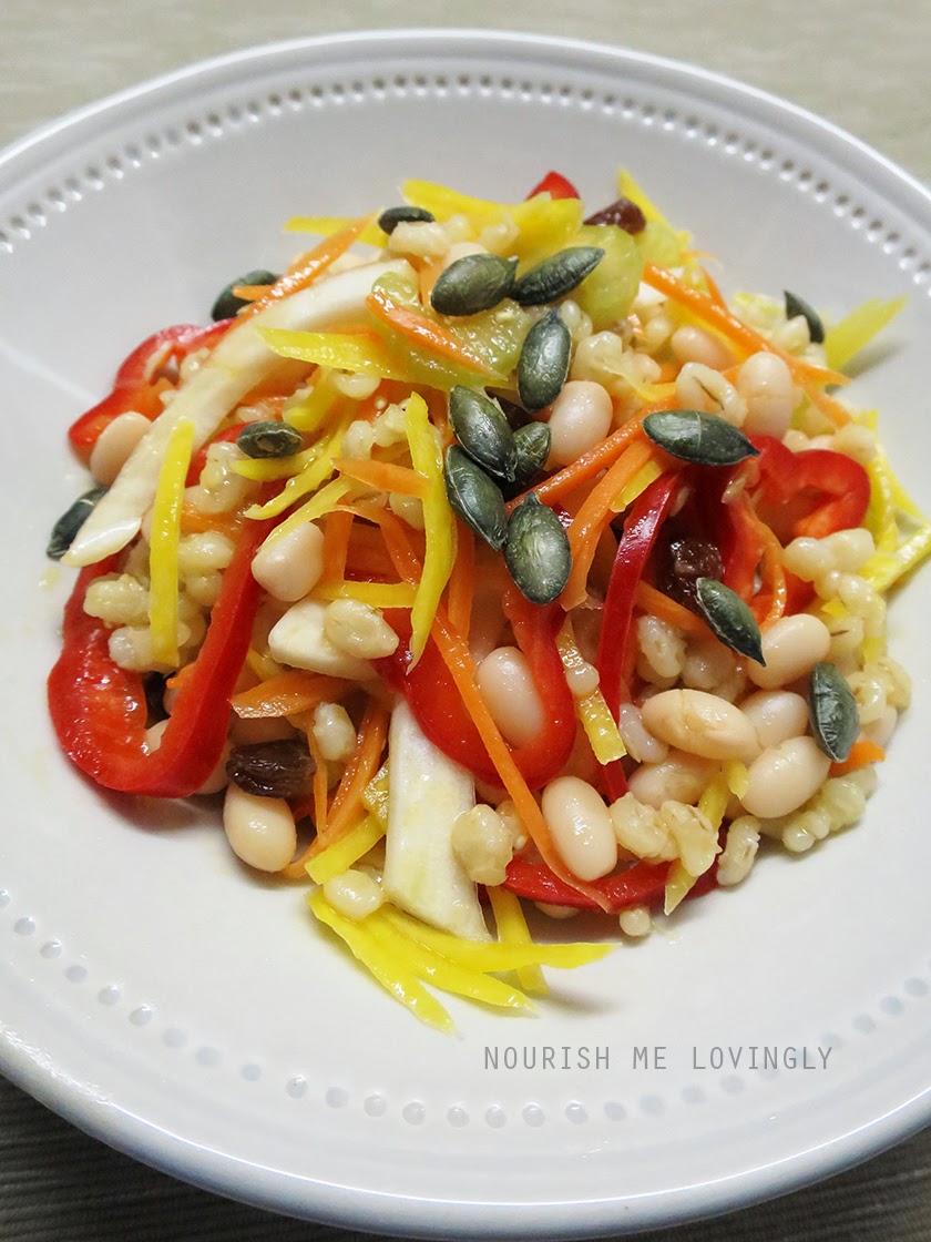 Nourish me lovingly Bean and barley salad (DF, V+)