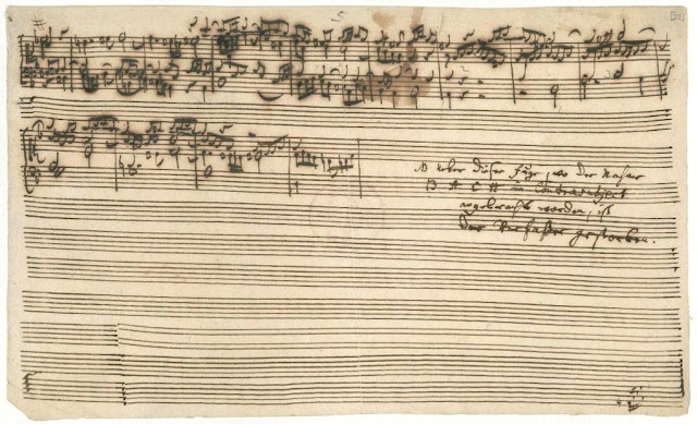 Final page of Contrapunctus XIV of Bach's The Art of Fugue