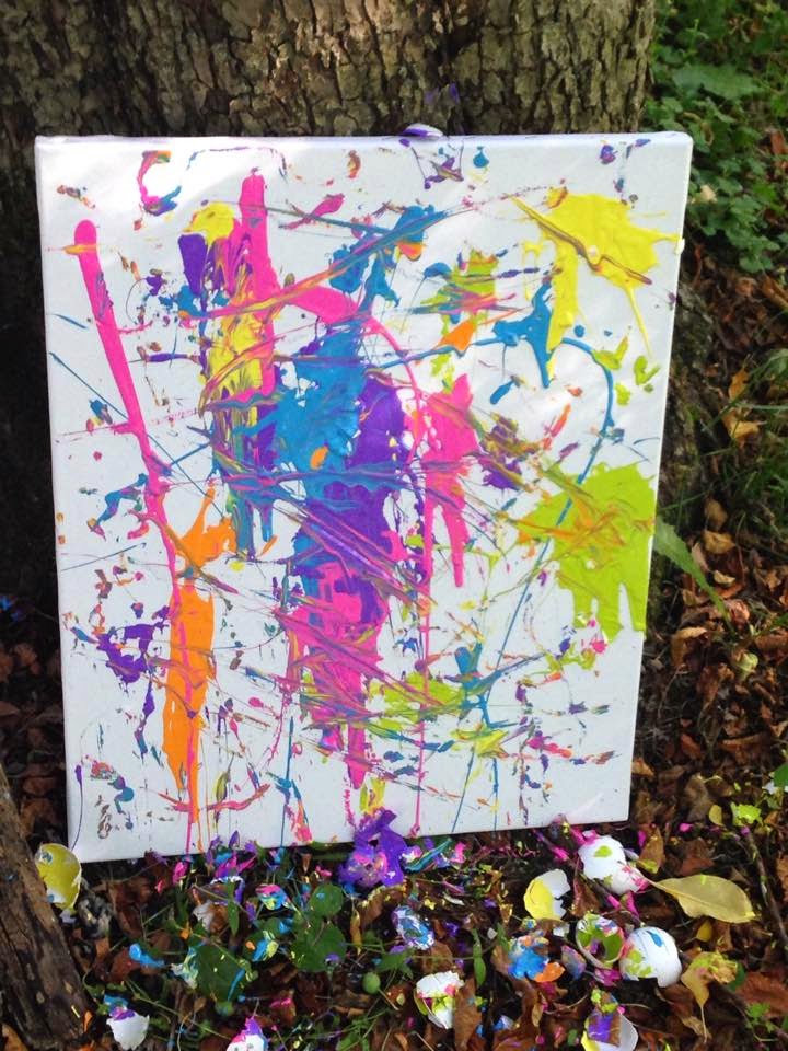 Brie's DIY & Crafts Eggshell Paint Splatter Canvas