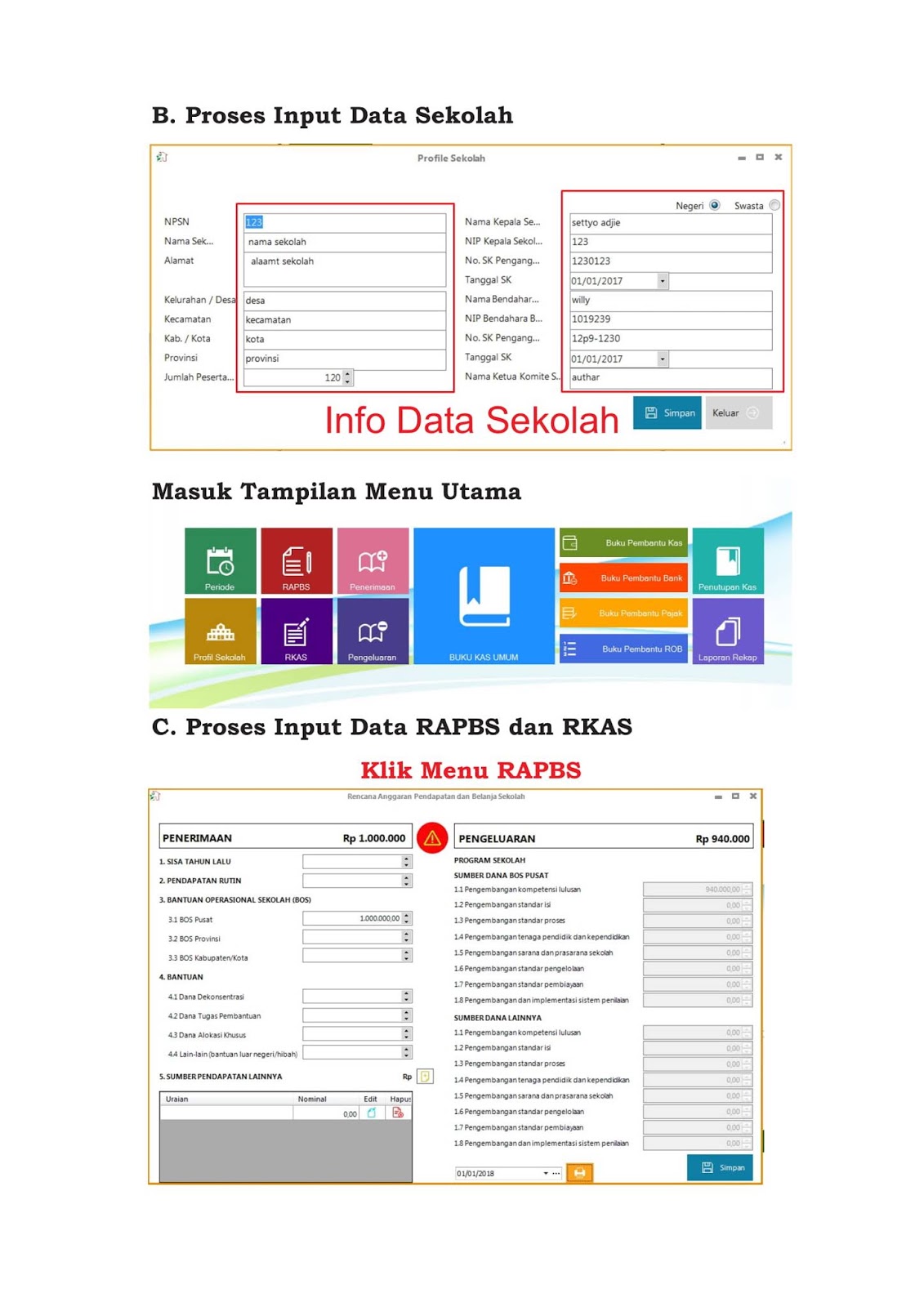 Contoh Buku Kas Umum Dana Bos 2019 Barisan Contoh