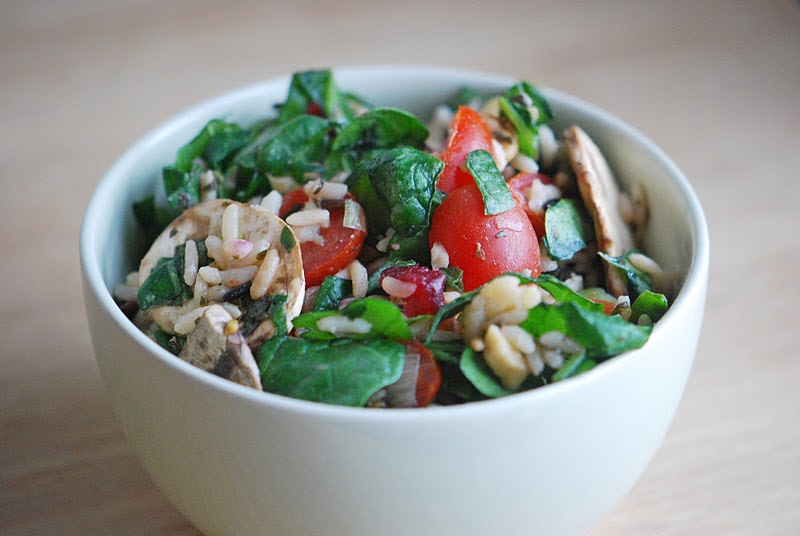 Mehan's Kitchen Wild Rice and Spinach Salad