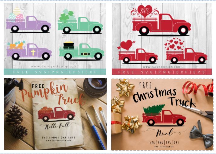 Download Vintage Red Truck Free Svgs Project Ideas PSD Mockup Templates