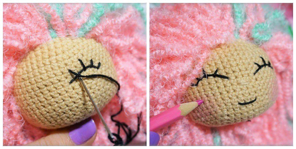 Crochet doll amigurumi tutorial face