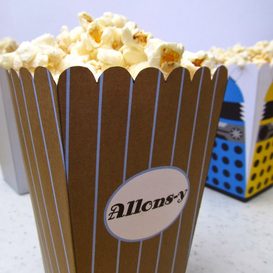 Allons-y Popcorn Boxes, from Dr. Who.