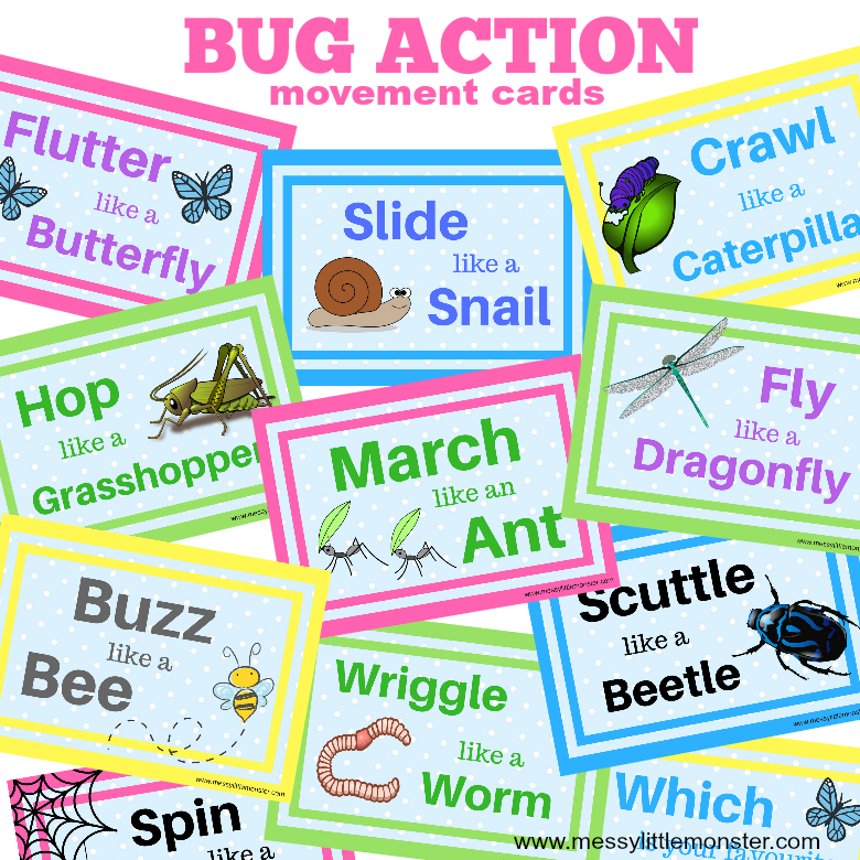 Bug Action Movement Cards Messy Little Monster Bug Action Movement Cards Messy Little Monster