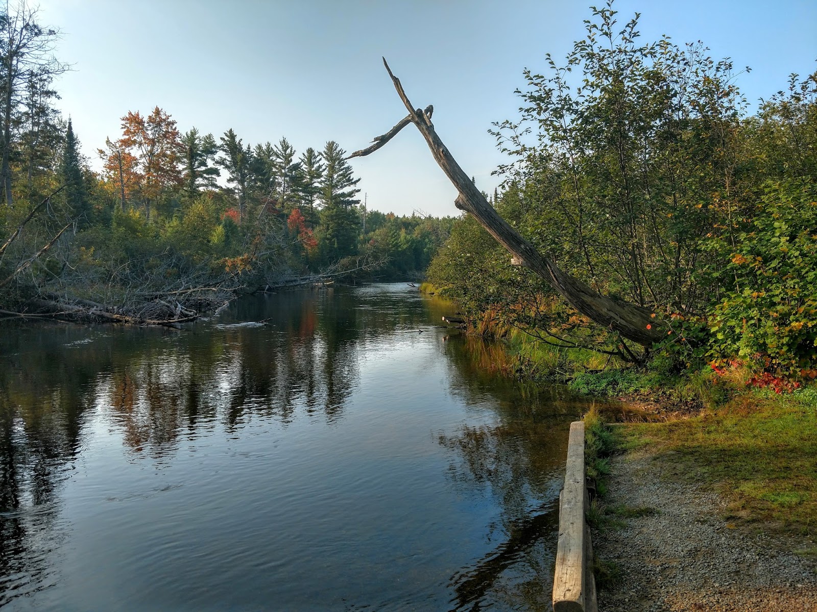 Lacing up my hiking boots Canoeing the Au Sable River is always better