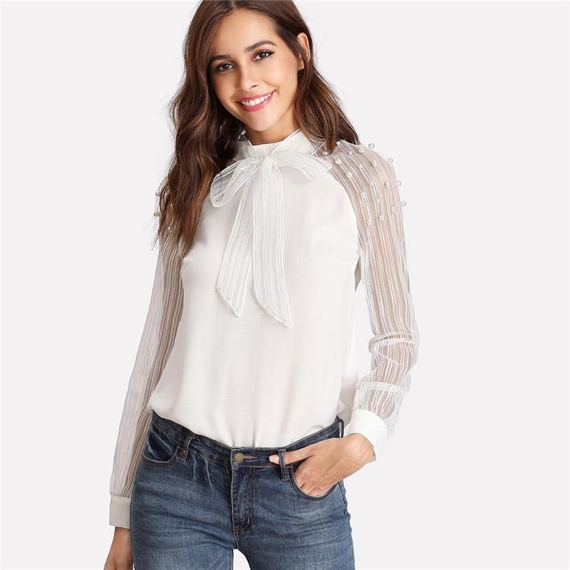 womens smart white blouse