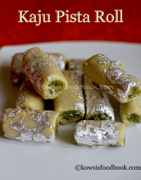 Kaju Pista Roll Recipe with Step by Step Pictures