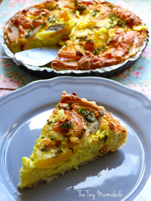 The Tiny Marmalade Co.: Yellow Beetroot & Goats Cheese Quiche
