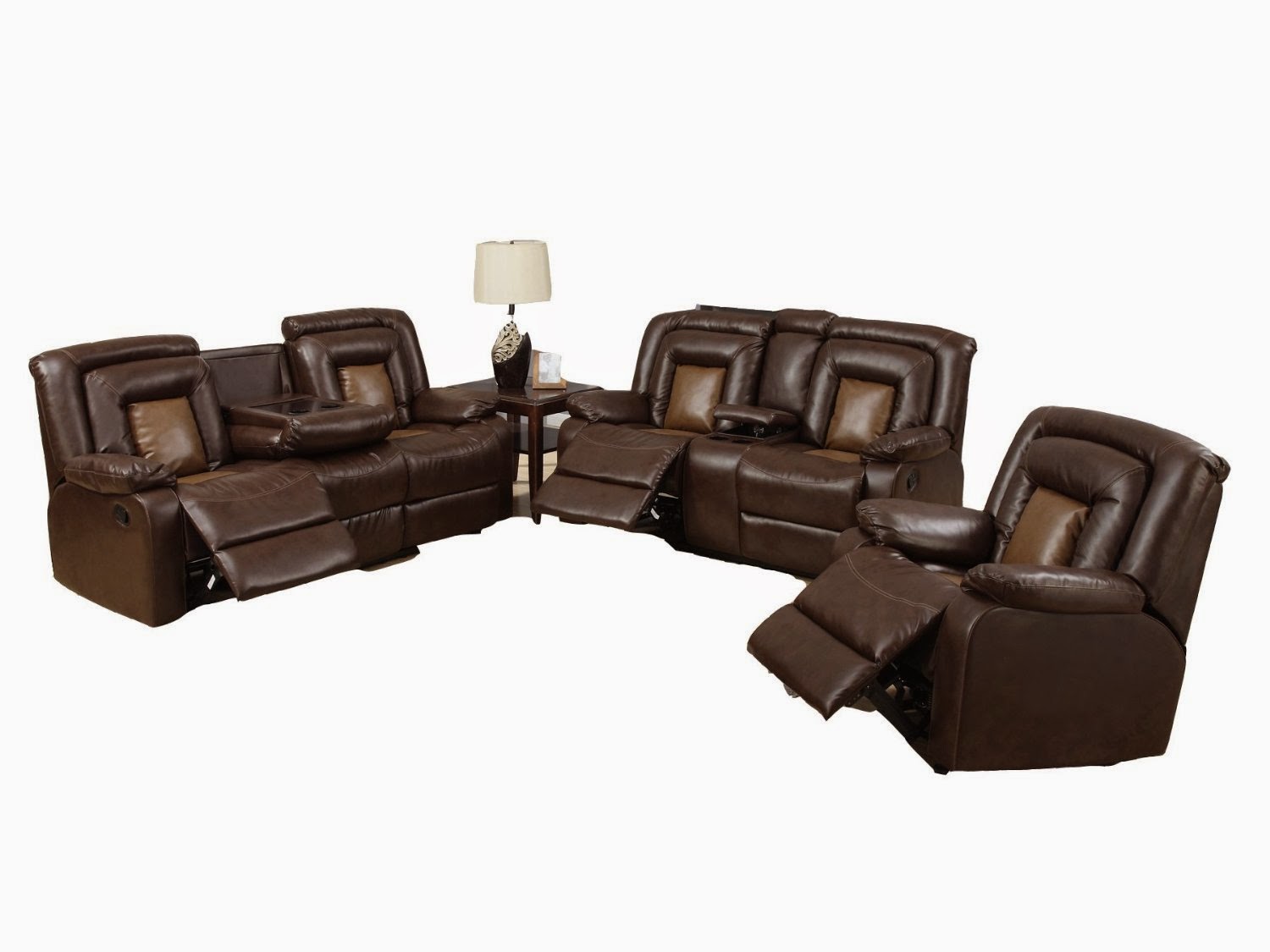 Beverly Dual Reclining Sofa With Drop Down Table With 5 Recliners And Rocking Chair Beverly Dual Reclining Sofa With Drop Down Table With 5 Recliners And Rocking Chair