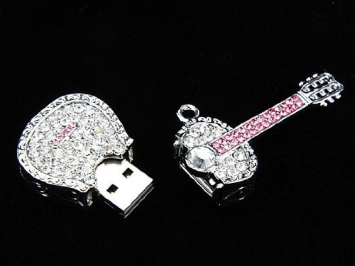 Crystal Necklace Guitar Pendrive