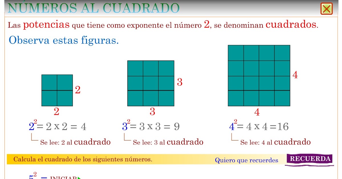 ***La MaGiA De 6º...***: Números al cuadrado