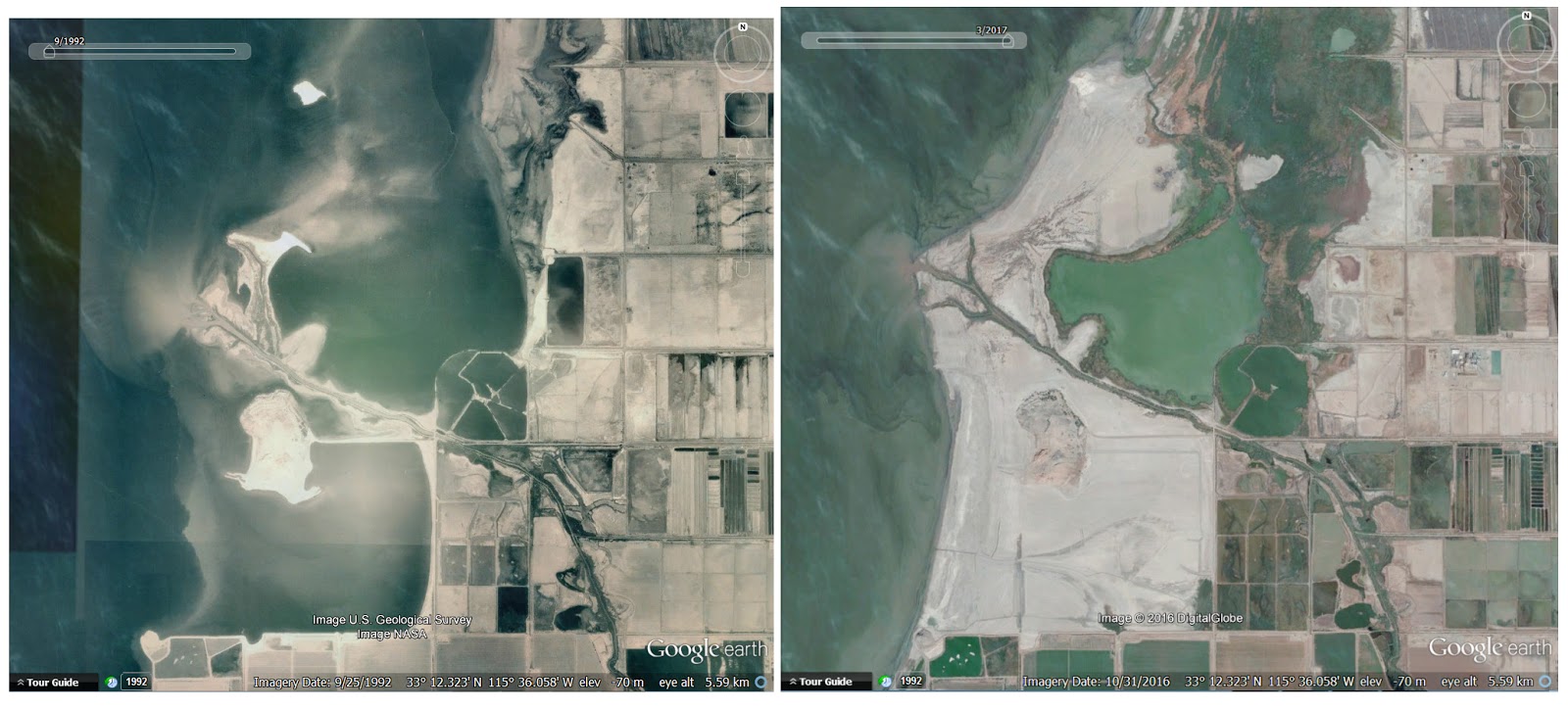 USA, California 25 Years of the Shrinking Salton Sea