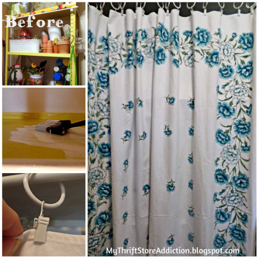 Vintage tablecloth curtain