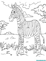 Buku Mewarnai Gambar Zebra
