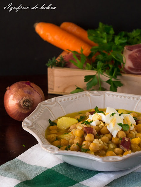 Garbanzos Con Arroz Y Jamón
