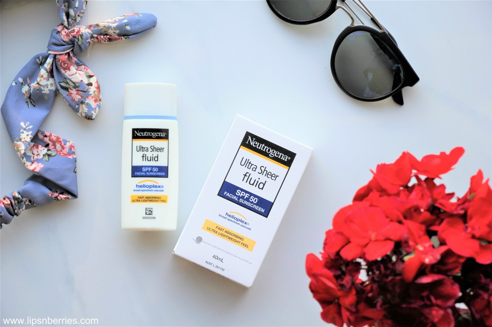 Neutrogena Ultra Sheer Fluid SPF 50 Facial Sunscreen Review LIPS n