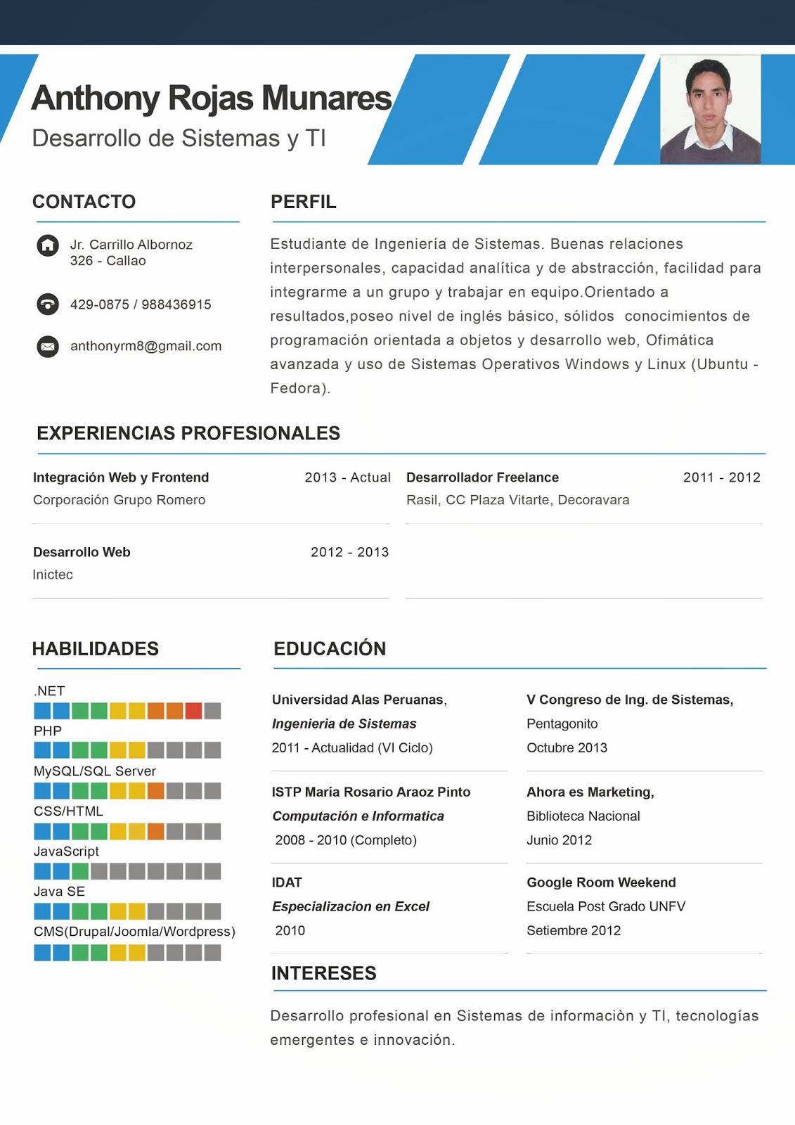 Curriculum vitae powerpoint template free picture