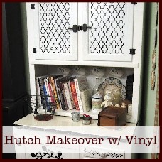 hoover hutch makeover with vinyl
