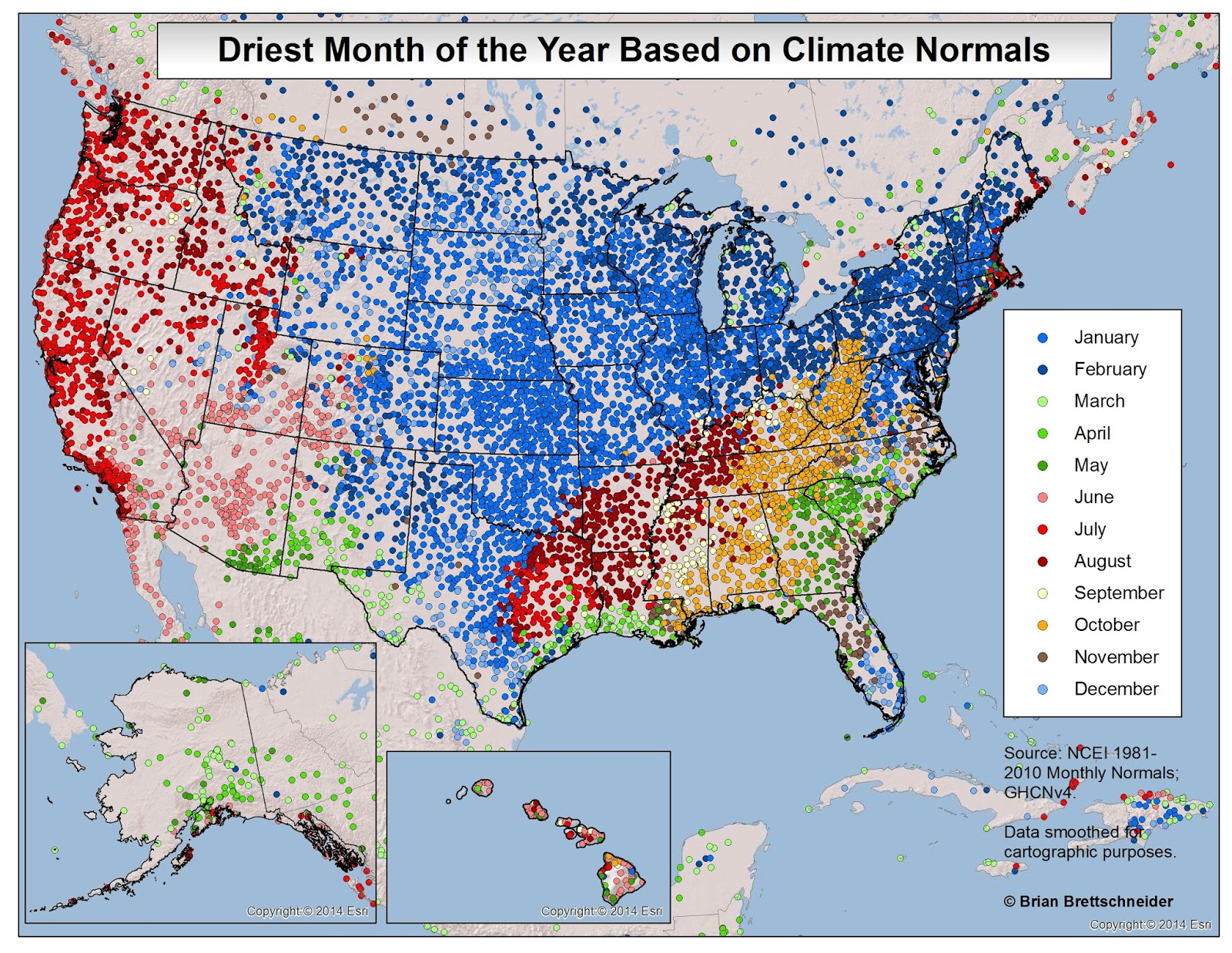 Brian B's Climate Blog Wettest and Driest Months / Seasons