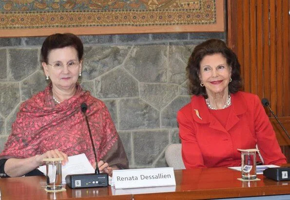 Queen Silvia visited the All India Institute of Medical Science, AIIMS, for a discussion on elderly care and dementia in India