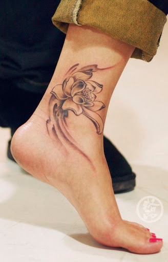 Elegent Lotus Tornozelo Tatuagem