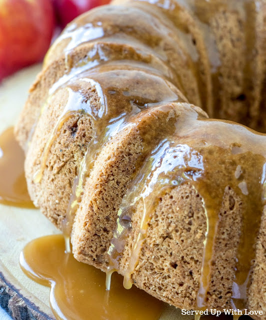 Caramel Apple Pound Cake recipe from Served Up With Love