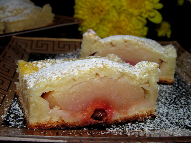 Творожный пирог с яблоками "Половинки"