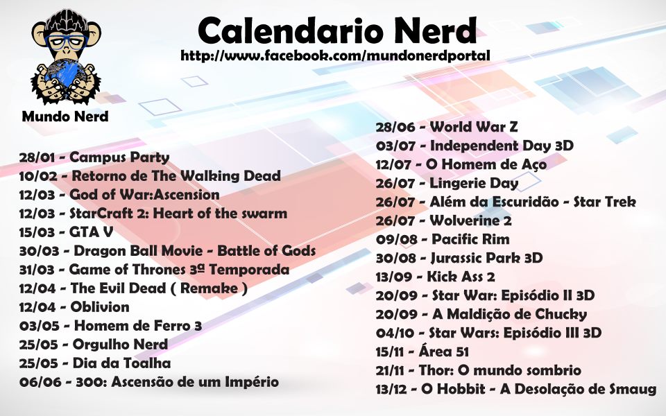 XATIADUBLOG Calendario Nerd