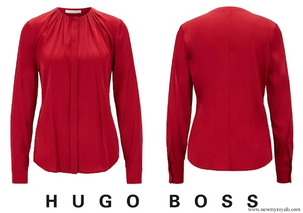 Crown Princess Mary wore Hugo Boss Banora Blouse