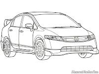 Gambar Mobil Honda Civic Mugen Untuk Diwarnai