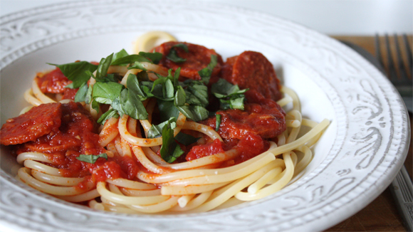 Elly&amp;#39;s Art: Spaghetti mit Chorizo-Tomatensauce