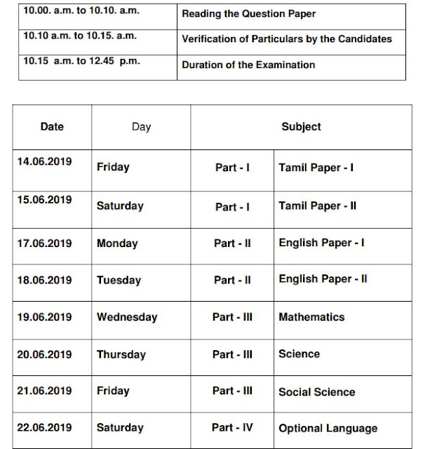 Sslc Supplementary Exam Time Table 2019 Tamilnadu SSLC Supplementary Exam Time Table 2020 - EdNewz.in