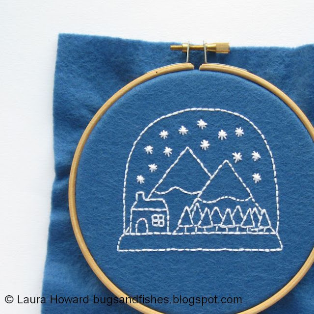 snow globe embroidery