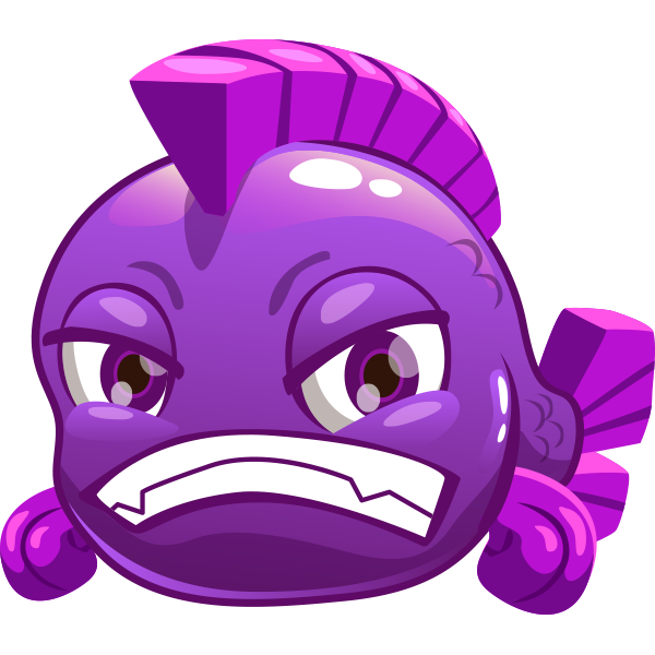 Purple Grouchy Fish Symbols & Emoticons