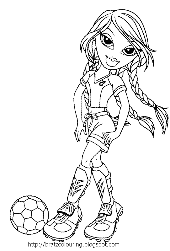 SOCCER / FOOTBALL FOR GIRLS COLORING PAGE title=