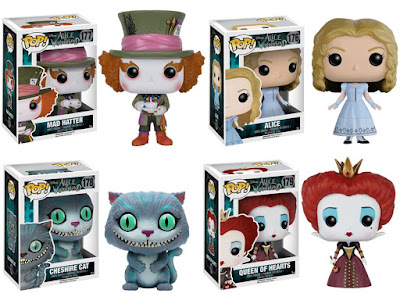 Alice in Wonderland Pop! Disney Series Vinyl Figures - the Mad Hatter, Alice, the Cheshire Cat & the Queen of Hearts